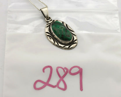 Navajo Necklace .925 Silver Green Turquoise Signed C Montoya C.1980's