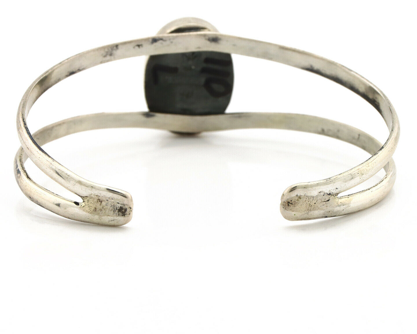 Navajo Bracelet .925 Silver Natural Black Onyx Artist Signed M C.1980's