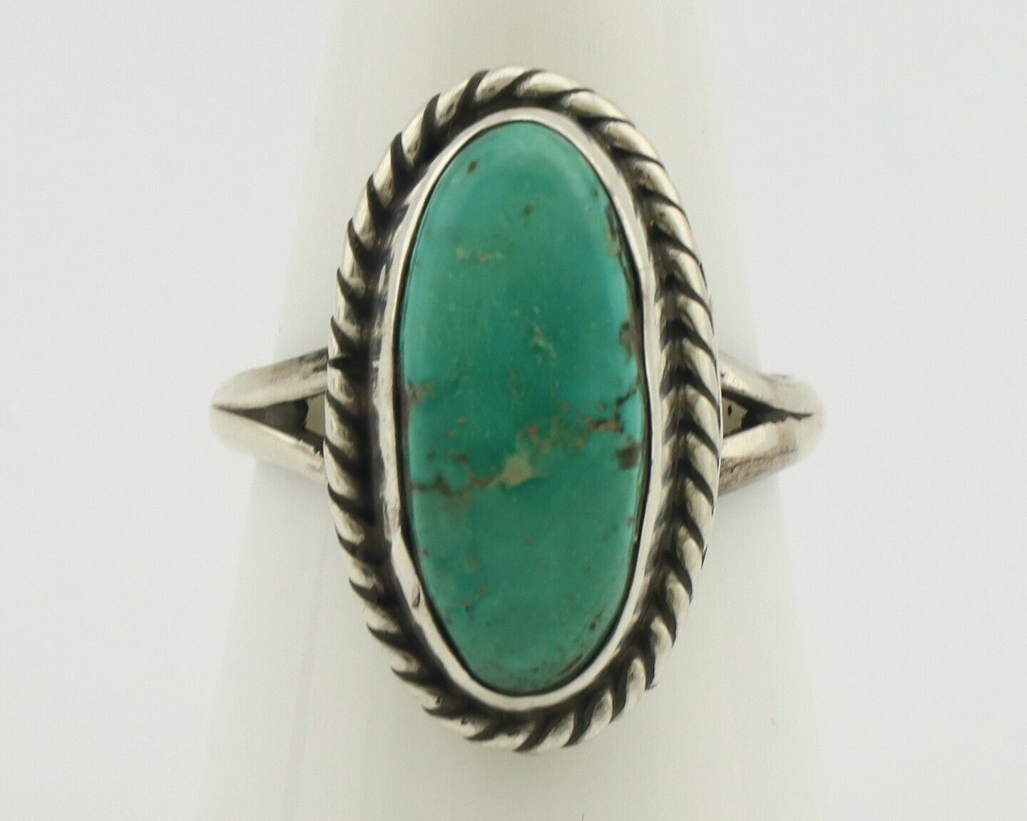 Navajo Ring 925 Silver Natural Blue Kingman Turquoise M Montoya C.80's