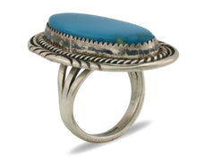 Navajo Ring 925 Silver Natural Blue Turquoise Artist Signed M Begay C.80s