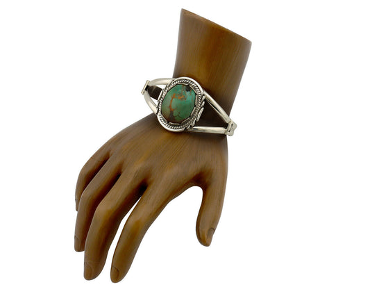 Navajo Bracelet .925 Silver Royston Turquoise Signed Apache Manufacturing C.80's
