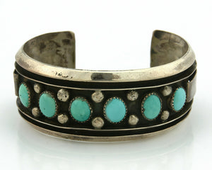 Navajo Bracelet .925 Silver Southwest Turquoise Cuff Artist Native C.80's
