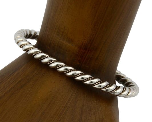 Navajo Bracelet .925 Silver Braided Twisted Artist Tahe C80's 5.0mm Wide