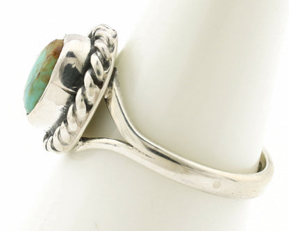 Navajo Ring .925 Silver Kingman Turquoise Artist Signed Gecko C.90's