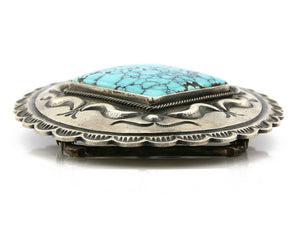 Navajo Belt Buckle .925 Silver Turquoise Signed Artist Paul J Begay Cuff C.80's