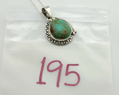 Navajo Necklace .925 Silver Kingman Turquoise Signed Tepee C.1980's