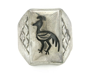 Navajo Road Runner Ring .925 Handmade Native American C.80's
