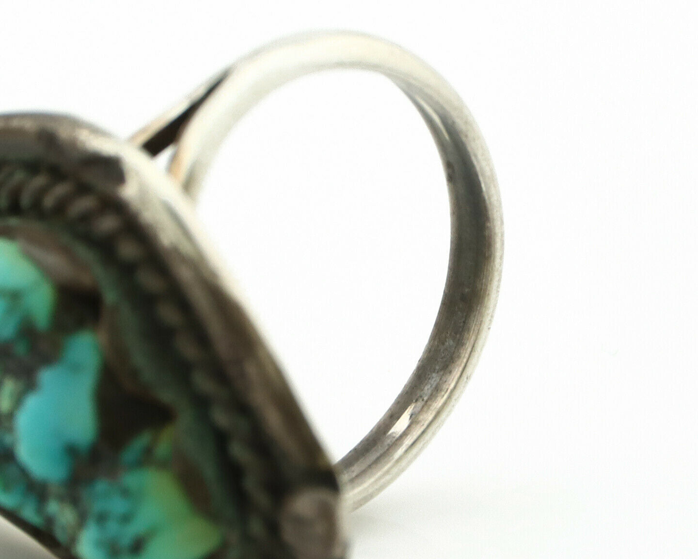 Navajo Ring .925 Silver Blue Turquoise Native American Artist C.80's