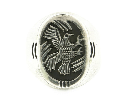 Navajo Eagle Ring .925 Handmade Native American C.80's