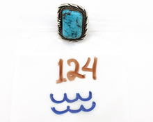 Navajo Ring 925 Silver Natural Blue Turquoise Artist Signed D Zachary C.80s