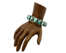 Navajo Bracelet .925 Silver Blue Turquoise Handmade Artist Signed DC C.80's
