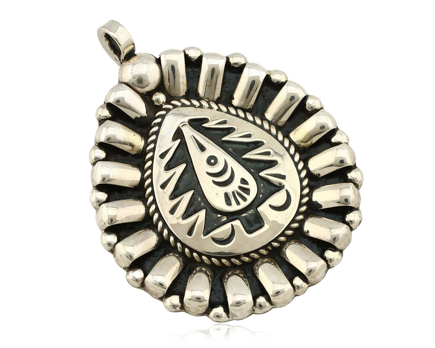 Navajo Handmade Pendant .925 Silver Signed William Singer C.80's