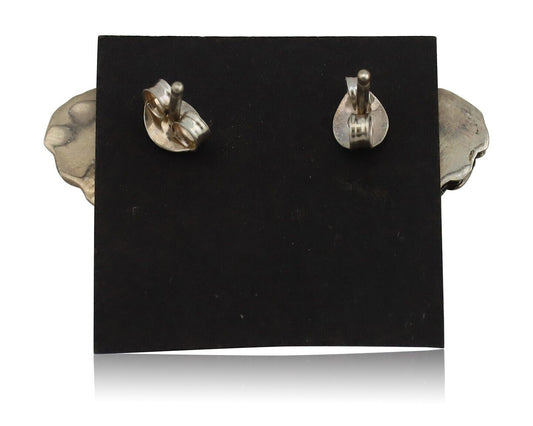 Navajo Earrings 925 Silver Sleeping Beauty Turquoise Native American C.80's