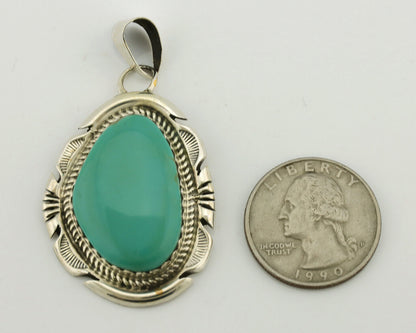 Navajo Necklace .925 Silver Arizona Turquoise Signed Jon McCray C.1980's