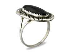 Navajo Ring .925 Silver Natural Black Onyx Handmade Ring Native Artist C.1990's