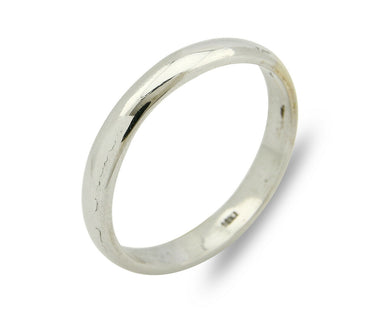 Wedding Band 18k Gold SOLID White 3.5 mm Wide Ring