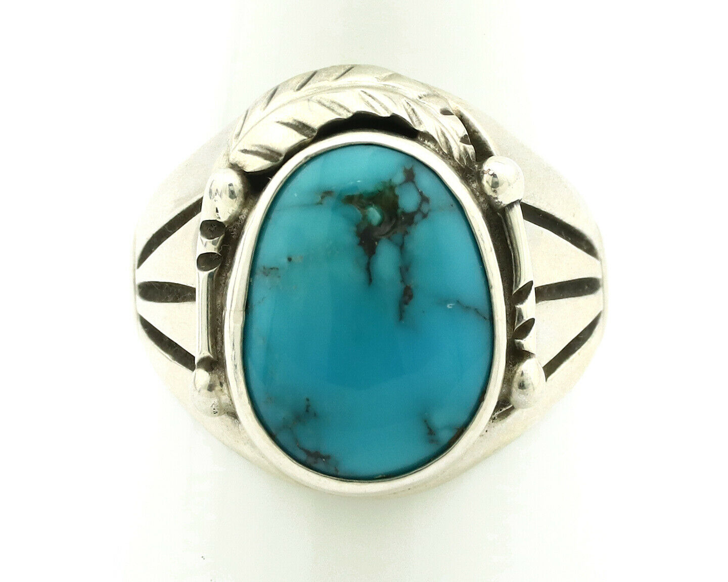 Navajo Ring .925 Silver Blue Southwest Turquoise Native Artist C.80's