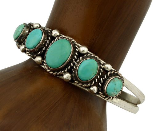 Women's Navajo .925 Silver Turquoise Mountain Native American Artist C.80's