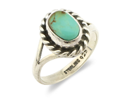 Navajo Ring .925 Silver Kingman Turquoise Artist Signed Gecko C.90's