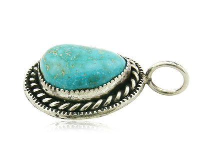 Navajo Pendant .925 Silver Kingman Turquoise Signed Artist Yazzie C.80's