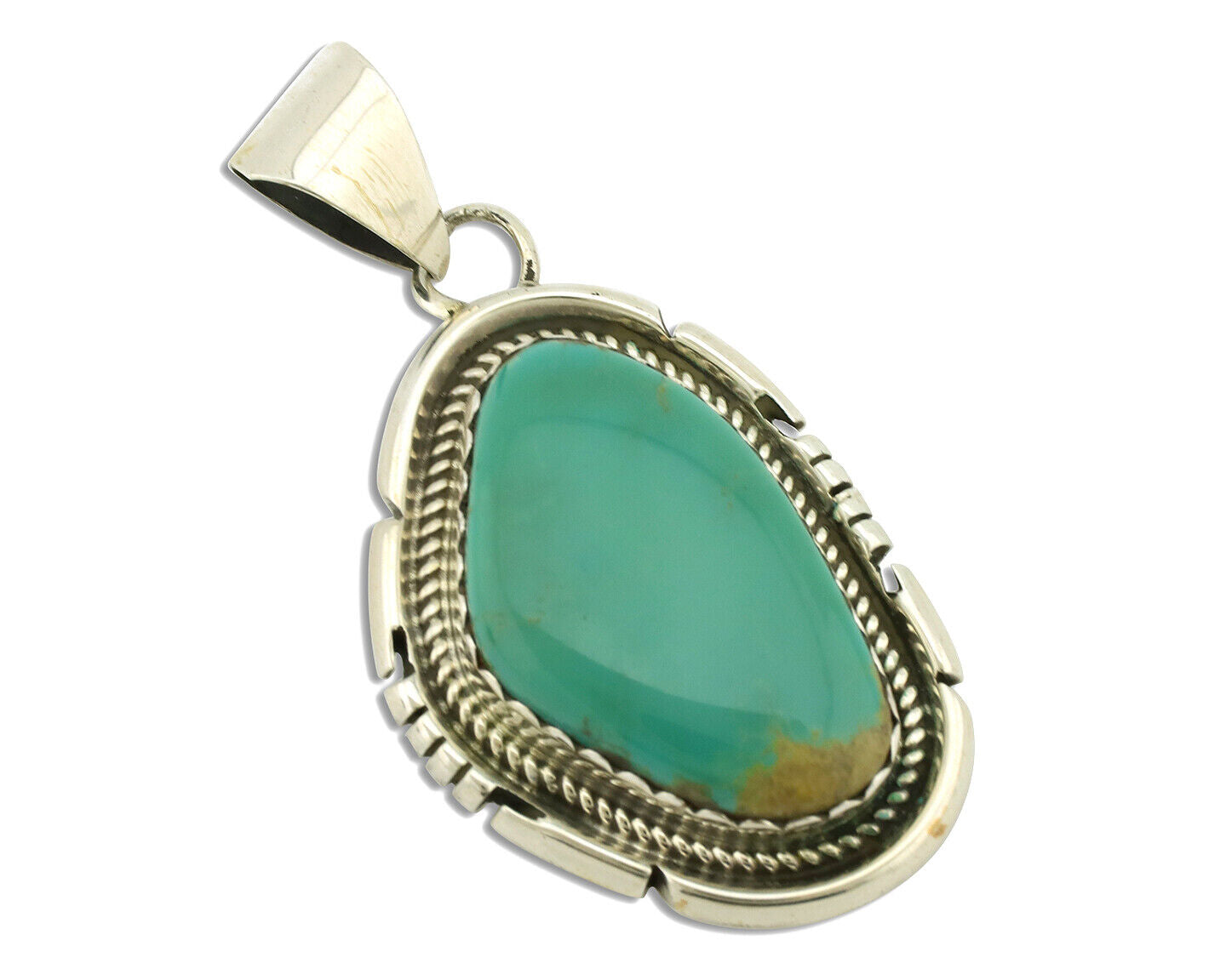 Navajo Necklace .925 Silver Arizona Turquoise Signed Jon McCray C.1980's