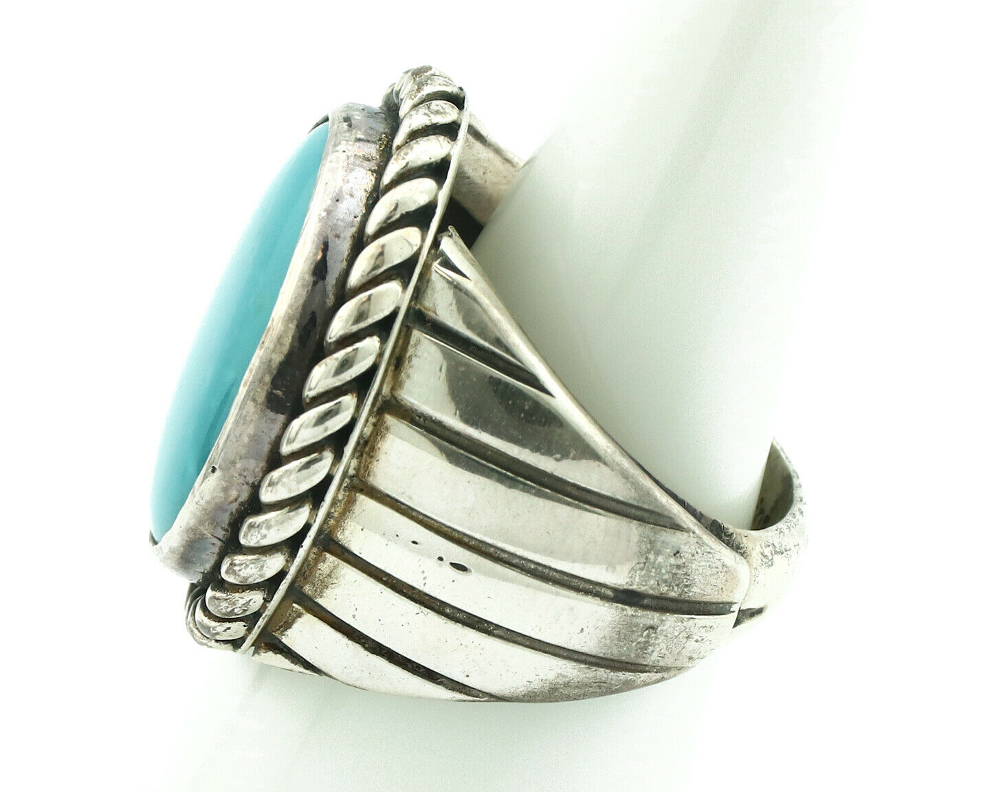 Navajo Ring .925 Silver Blue Turquoise Artist Doug Zachary C.80's