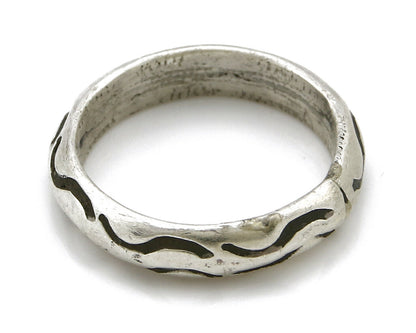 Women's Navajo Ring .925 SOLID Silver Hand Stamped Circa 1980's