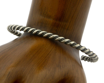 Navajo Bracelet .925 SOLID Silver Handmade Artist Tahe Circa Late 1980's