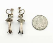 Navajo Handmade Concho Earrings .925 Silver Native American Artist C.80's