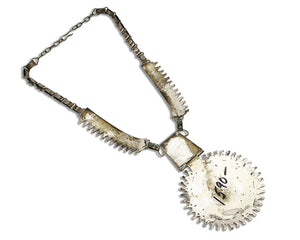 Women's Navajo Necklace .925 Silver Natural Mined Turquoise Handmade Old Pawn