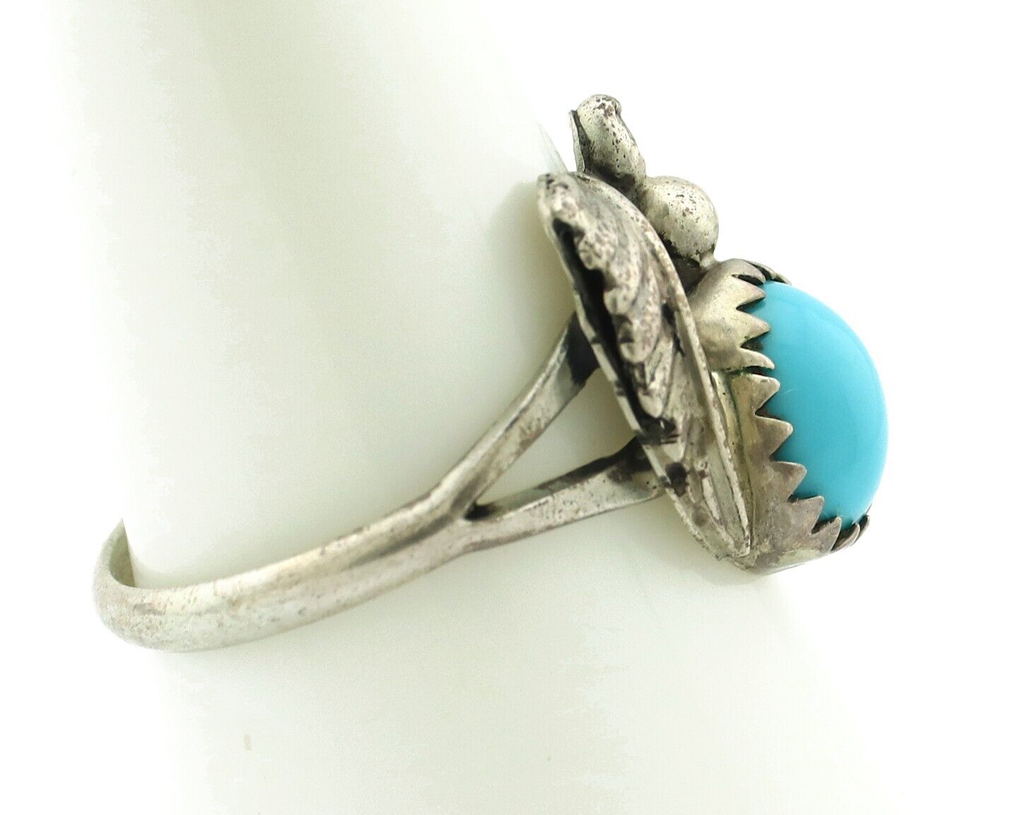 Navajo Ring .925 Silver Natural Blue Mined Southwest Turquoise Native Artist C80