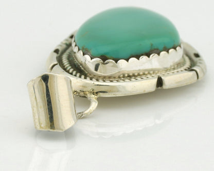 Navajo Necklace .925 Silver Arizona Turquoise Signed Jon McCray C.1980's