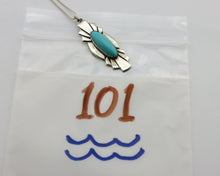 Navajo Handmade Necklace 925 Silver Natural Blue Turquoise Native Artist C.80's