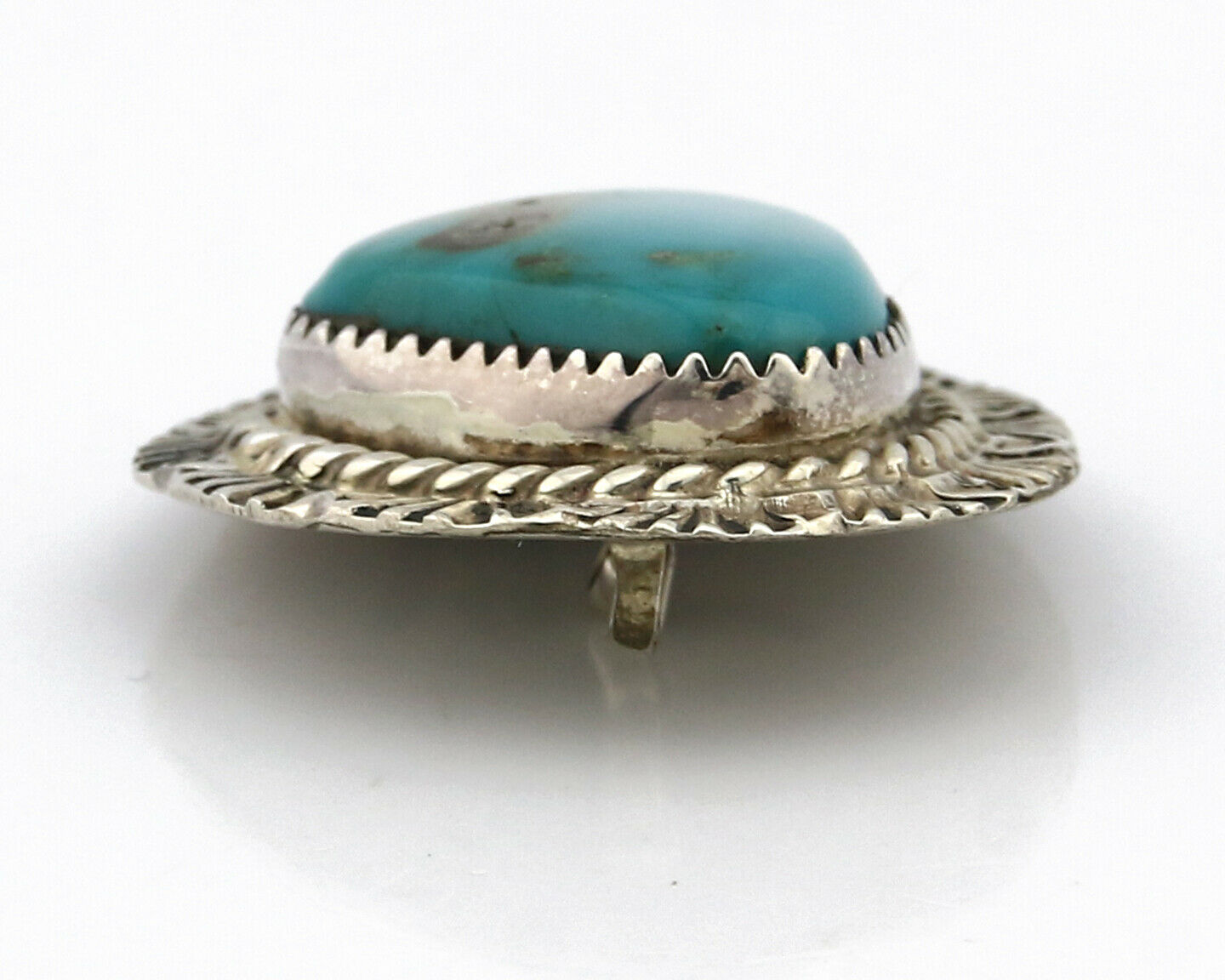 Navajo Pendant .925 Silver Royston Turquoise Native Artist C.80's