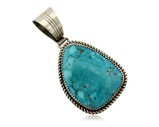 Navajo Pendant Turquoise Mountain .925 Silver Signed LTB C.80's