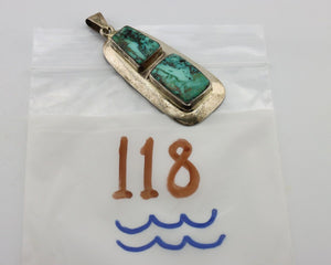 Navajo Necklace 925 Silver Blue Diamond Turquoise Signed C Montoya C.80's