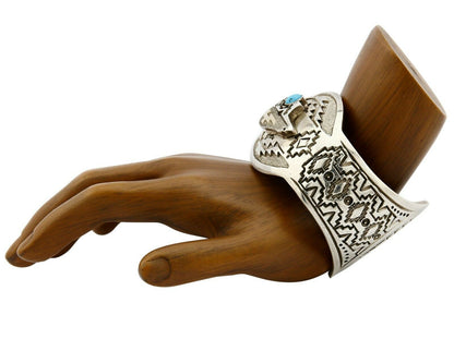 Women's Navajo Bracelet .925 Silver & 14k SOLID Gold Jefferson Brown Cuff