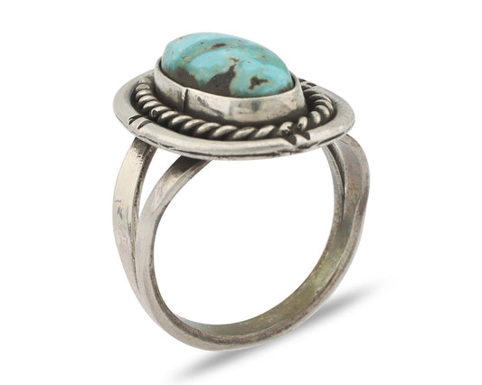 Navajo Handmade Ring 925 Silver Royston Turquoise Native Artist C.80's