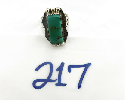 Navajo Ring .925 Silver Natural Aqua Turquoise Artist Signed S C.80's