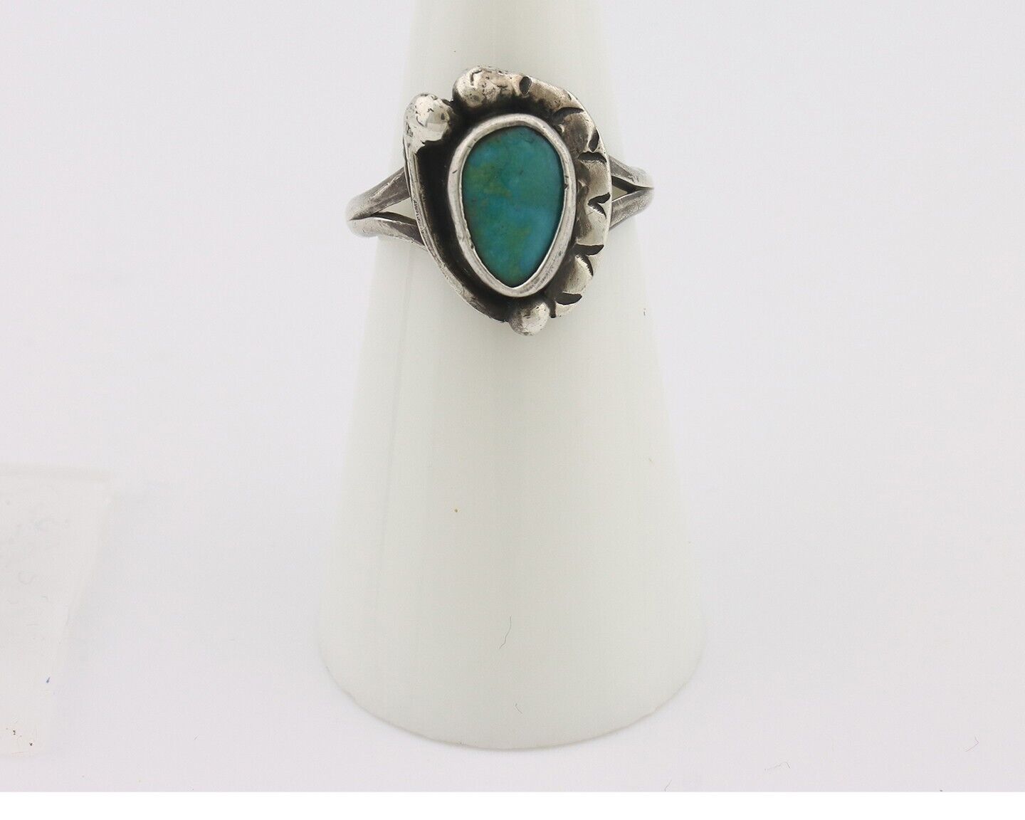 Navajo Handmade Ring 925 Silver Kingman Turquoise Native Artist C.80's