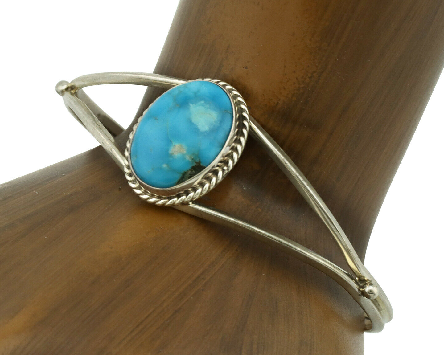 Navajo Bracelet .925 Silver Blue Turquoise Artist Signed M C.80's