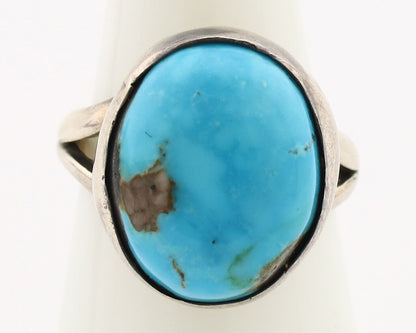 Navajo Ring 925 Silver Blue Gem Turquoise Native American Artist C.80's