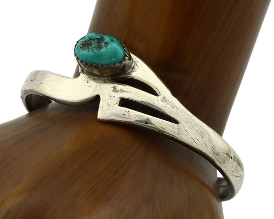 Navajo Bracelet .925 Silver Sleeping Beauty Turquoise Artist Tono C.80's