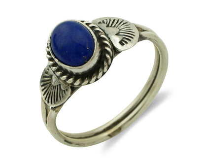 Navajo Ring 925 Silver Natural Royal Blue Lapis Lazuli Native Artist C.80's