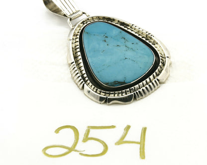 Women's Navajo Pendant Turquoise .925 Silver Handmade Artist BP