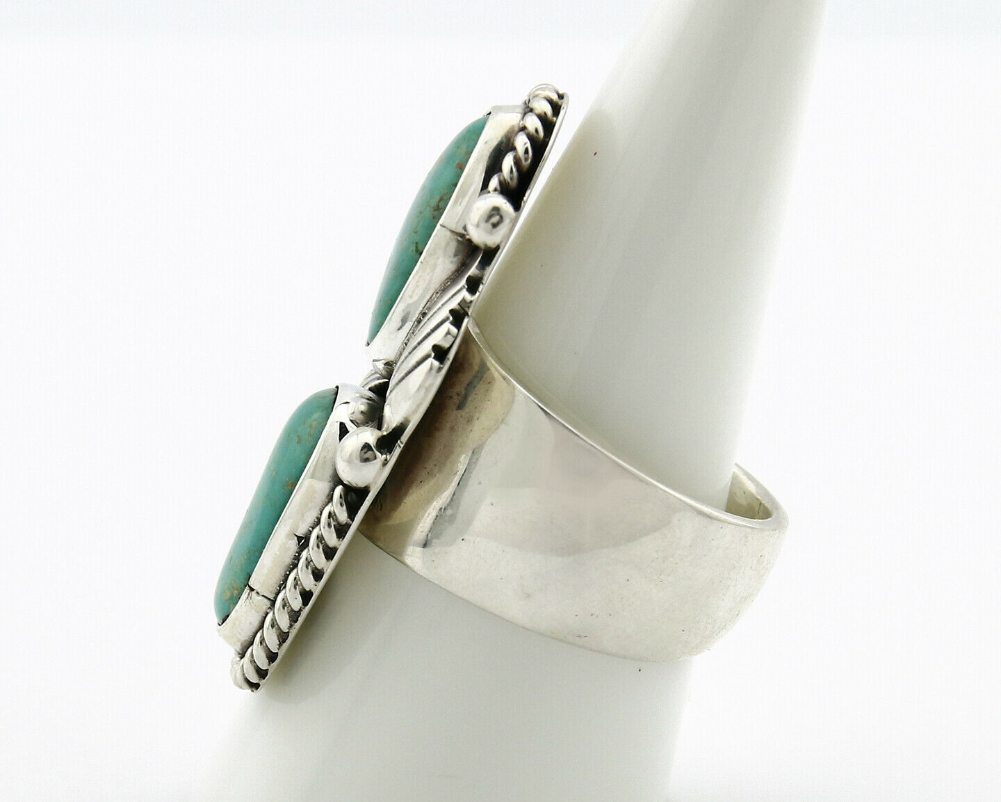 Navajo Turquoise Ring .925 Silver Handmade Artist Native American C.80's