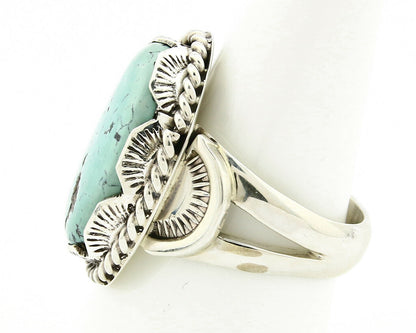 Navajo Turquoise Ring .925 Silver Handmade Signed Artist Begay C.80's