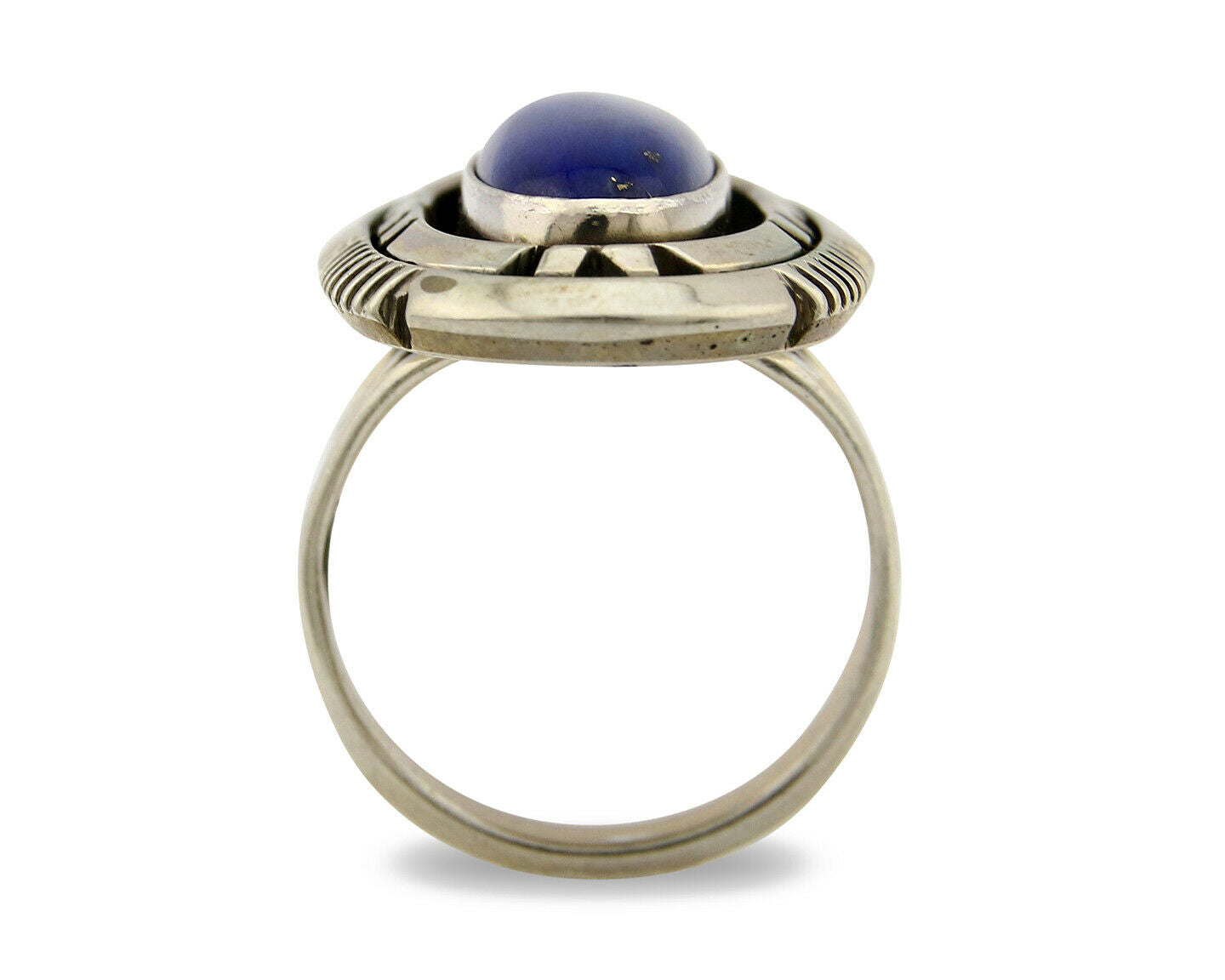 Navajo Ring .925 Silver Lapis Lazuli Artist William Denetdale C.80's