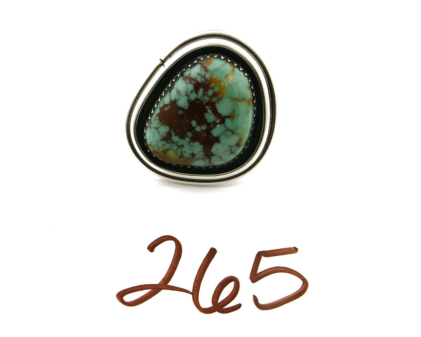 Navajo Turquoise Ring .925 Silver Turquoise Handmade Shadow Box