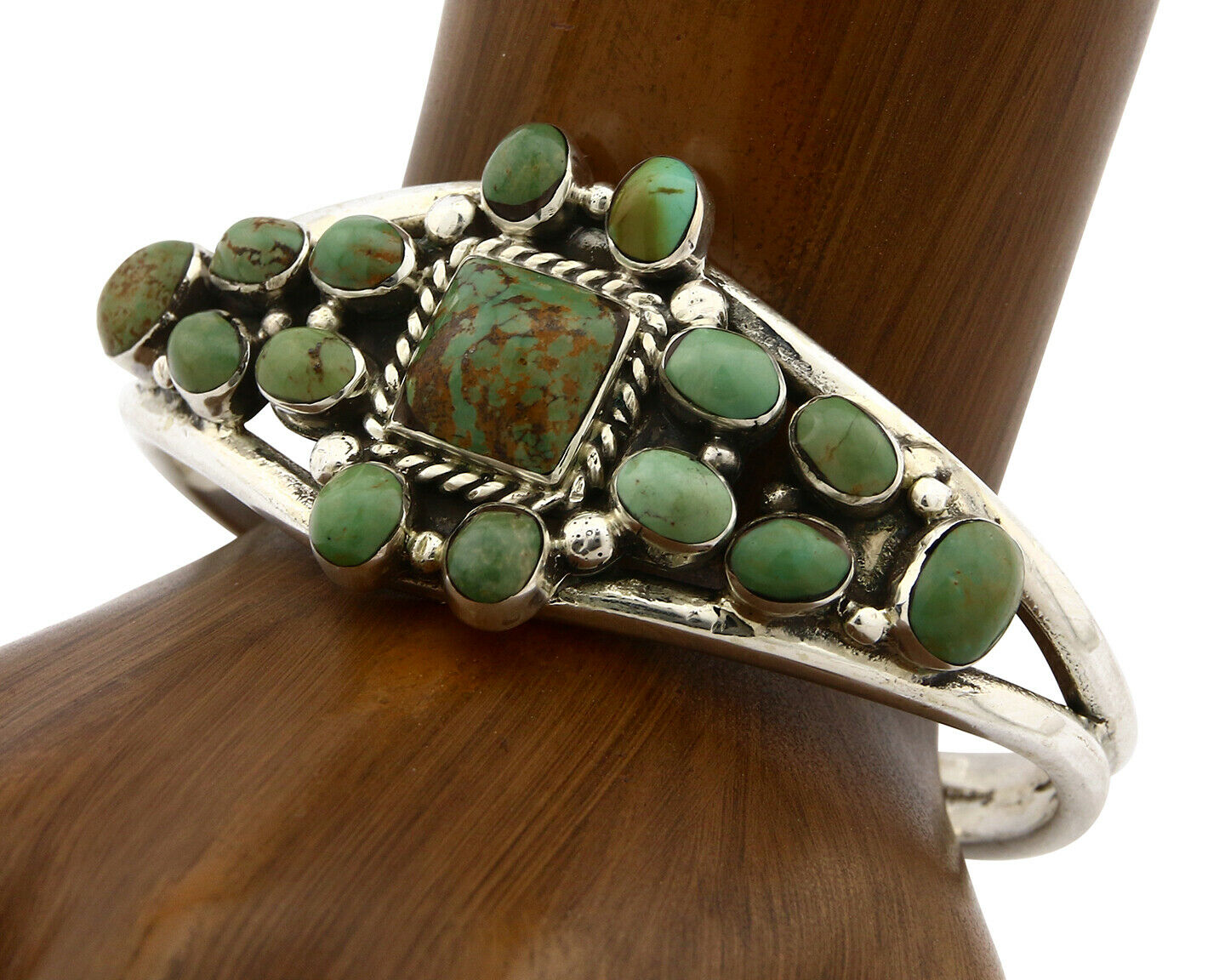 Navajo Bracelet 925 Silver Turquoise Cuff Artist LY Native C.80's